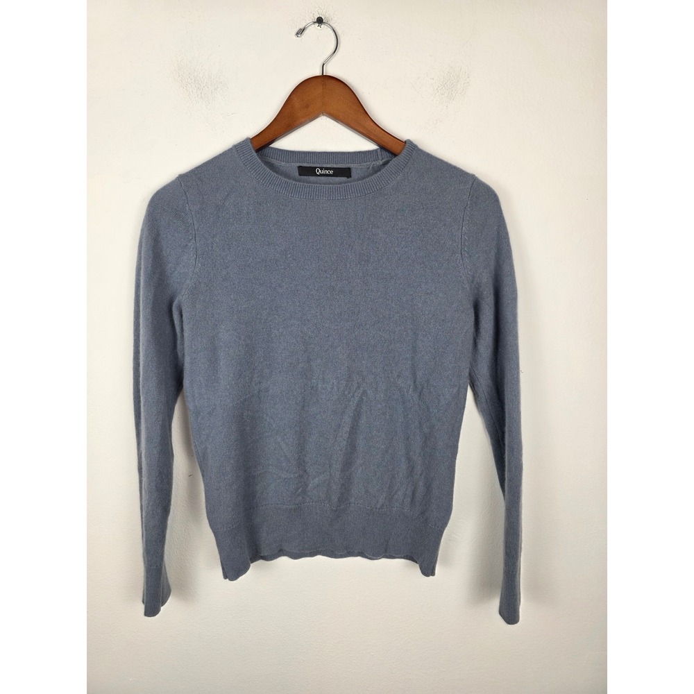 Quince 100% Mongolian Cashmere Crewneck Sweater Dusty Blue Women's Size Small‎